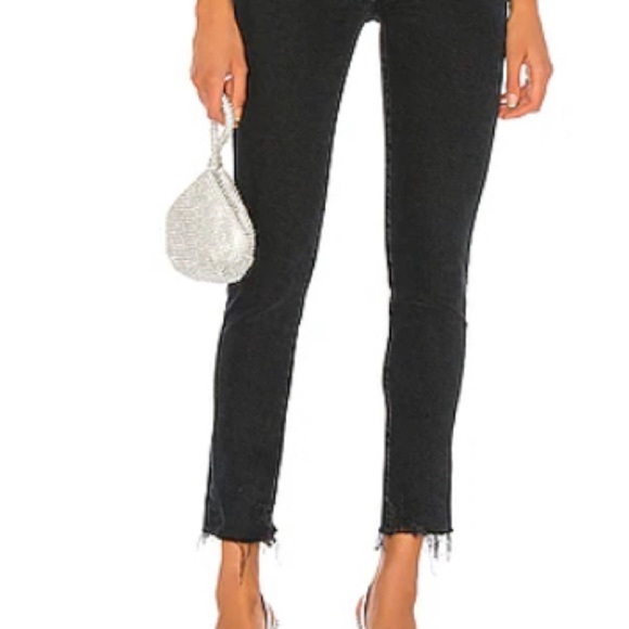 AGOLDE Toni raw Hem Slim Straight Mid Rise Jean Feral Black 30 - Picture 2 of 11